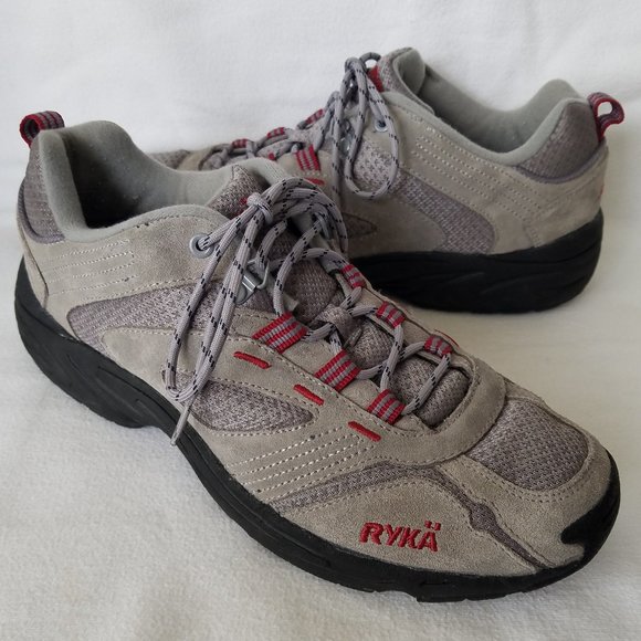 Ryka Shoes - Ryka Women's Size 9.5M Athletic Walking Shoes Gray Maroon K24037W-S Lace Up